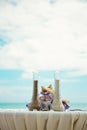 Tropical wedding. Sand ceremony. Wedding in a nautical style