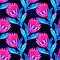 Tropical wild neon seamless pattern. Watercolor background. Perfect for greetings, invitations, manufacture wrapping