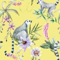 Tropical wildlife vector pattern