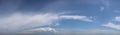 Tropical wind swept clouds formation, panorama Royalty Free Stock Photo