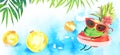 Tropical winter holidays concept in pandemic time