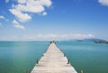 Tropical wooden pier in turquoise sea, Thailand, Samui