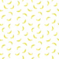 Tropical yellow banana seamless pattern on white background. Vector illustration