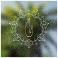 Tropical yoga realistic banner with mandala