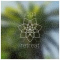 Tropical yoga retreat realistic banner with mandala