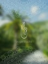 Tropical yoga studio realistic banner with mandala