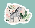 Tropical zebra sticker