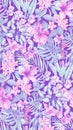 Tropical pastel lover pattern with watercolor illustration