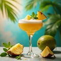 Tropicalstyle coconut juice mixed drink Royalty Free Stock Photo