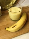 Tropicana smoothies with pineapple, banana and lime in the coconut milk.