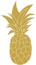 tropics funny pineapple. Bright summer fruit illustration. Ananas design for decor