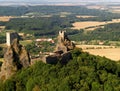 Trosky castle - air photo Royalty Free Stock Photo