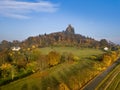 Trosky Castle in Bohemia paradise - Czech republic - aerial view Royalty Free Stock Photo