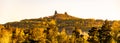 Trosky castle ruins. Two towers of old medieval castle on the hill. Landscape of Bohemian Paradise, Czech: Cesky raj