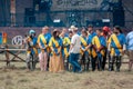 TROSTYANETS, UKRAINE - JUNE 30, 2018: unidentified people on the knights tournament festival