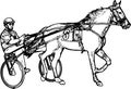 Trotter in harness drawing