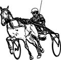 Trotter in harness drawing