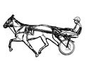 Trotter in harness drawing