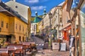 Trotuar walkway at Andreja Kmeta ulica street at Banska Stiavnica Royalty Free Stock Photo