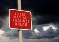 Trouble ahead sign Royalty Free Stock Photo