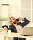 Trouble Managing Your Time. Misconceptions about what telecommuting is really like. Work through evening or Royalty Free Stock Photo