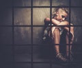 Troubled teenager in cell