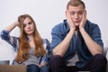 Troubled young couple Royalty Free Stock Photo