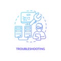 Troubleshooting blue gradient concept icon