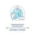 Troubleshooting and debugging concept icon