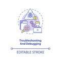 Troubleshooting and debugging concept icon