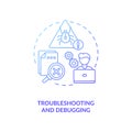Troubleshooting and debugging concept icon