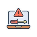 Color illustration icon for Troubleshooting, fix and repair