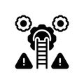 Black solid icon for Troubleshooting, maintenance and cautio Royalty Free Stock Photo