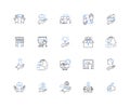 Troubleshooting line icons collection. Debugging, Diagnostics, Analysis, Solutions, Fixes, Repair, Problem-solving