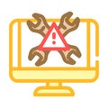 troubleshooting pc repair computer color icon vector illustration Royalty Free Stock Photo