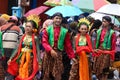 A troupe of traditional Javanese dancers, in Blora, Indonesia