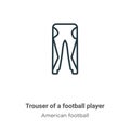 Trouser of a football player outline vector icon. Thin line black trouser of a football player icon, flat vector simple element Royalty Free Stock Photo