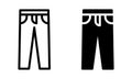 Trouser icon with outline and glyph style.