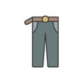 Trouser icon. Simple outline colored vector of amusement icons for ui and ux, website or mobile application