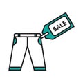 trouser with sale tag. Vector illustration decorative design