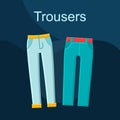 Trousers flat concept vector icon Royalty Free Stock Photo