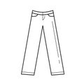 Trousers vector line icon.