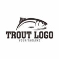 Trout fishing logo design vector