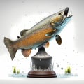 Trout Fishing Trophy. Generative AI Royalty Free Stock Photo