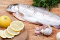 Trout on chopping board