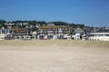 Empty beach on the coast of the English Channel in Trouville Royalty Free Stock Photo