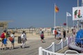 People at the entrance to the beach of Trouville Royalty Free Stock Photo