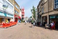 Trowbridge Wiltshire June 28th 2019 Summers day view of pedestrianised Fore Street from Market Street