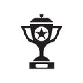 Trowel award championship winner - black icon on white background vector illustration for website, mobile application Royalty Free Stock Photo