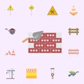 trowel and bricks colored icon. Building materials icons universal set for web and mobile Royalty Free Stock Photo